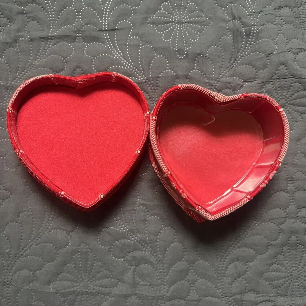 Heart Jewelry Fabric Gift Box Bracelet Beads Unforgettable Moments Earrings Ring
